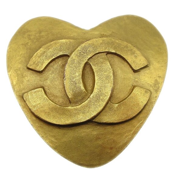 Chanel Heart Brooch Gold 95P 87895 - Picture 1 of 10